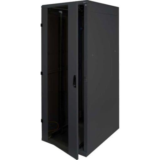 19" Netzwerkschrank 42HE, Triton RMA-42-A88-BAX-A1, 800x800, Glastür, schwarz, schwarz