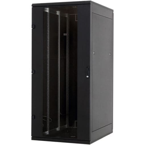 19" Netzwerkschrank 22HE, Triton RMA-22-A68-BAX-A1, 600x800, Glastür, schwarz, schwarz