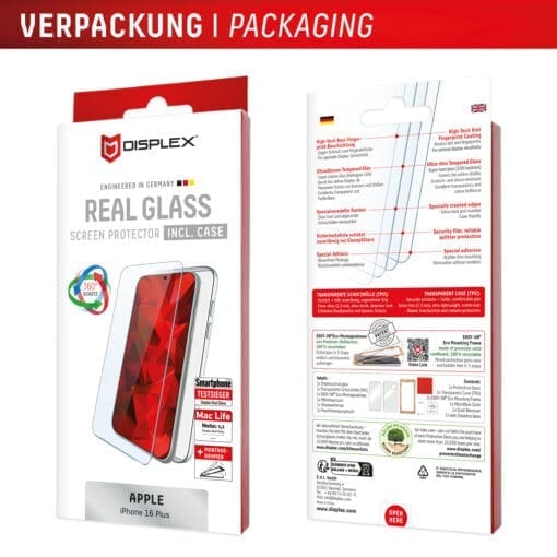 DISPLEX Panzerglas 10H inklusive Handyhülle transparent für iPhone 16 Plus – Bild 10