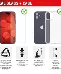 <p><strong>Displex Displayschutzglas & TPU-Cover</strong> – 360° Rundum-Schutz für Ihr Smartphone. Panzerglas mit 10H-Härte, Anti-Fingerprint-Beschichtung und Splitterschutz kombiniert mit ultradünnem, transparentem TPU-Cover für maximalen Schutz und Komfort.</p>