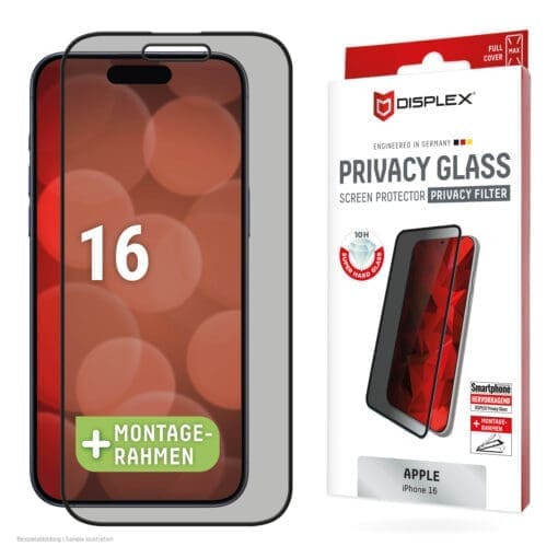 DISPLEX Sichtschutz / Privacy Panzerglas vollflächig iPhone 16