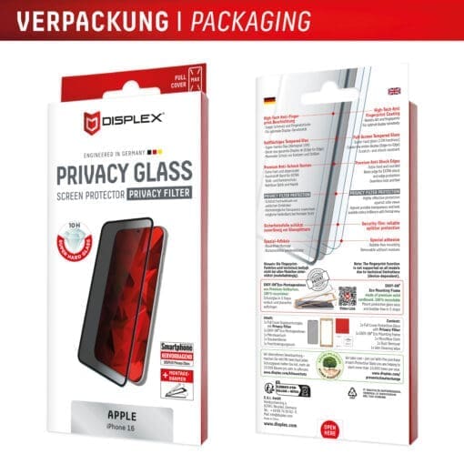 DISPLEX Sichtschutz / Privacy Panzerglas vollflächig iPhone 16 – Bild 10