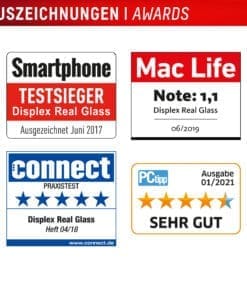 <p><strong>Displex Panzerglas</strong> – mehrfacher Testsieger mit 10H-Härte, Splitterschutz und Anti-Fingerprint-Beschichtung. Perfekte Passform, hüllenfreundlich und blasenfreie Montage dank EASY-ON® Eco-Rahmen. Lieferung inkl. Reinigungstools.</p>