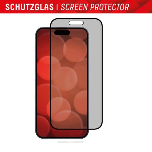 DISPLEX Privacy / Blickschutz Panzerglas iPhone 15/15 Pro +GRATIS Ladeset – Bild 8