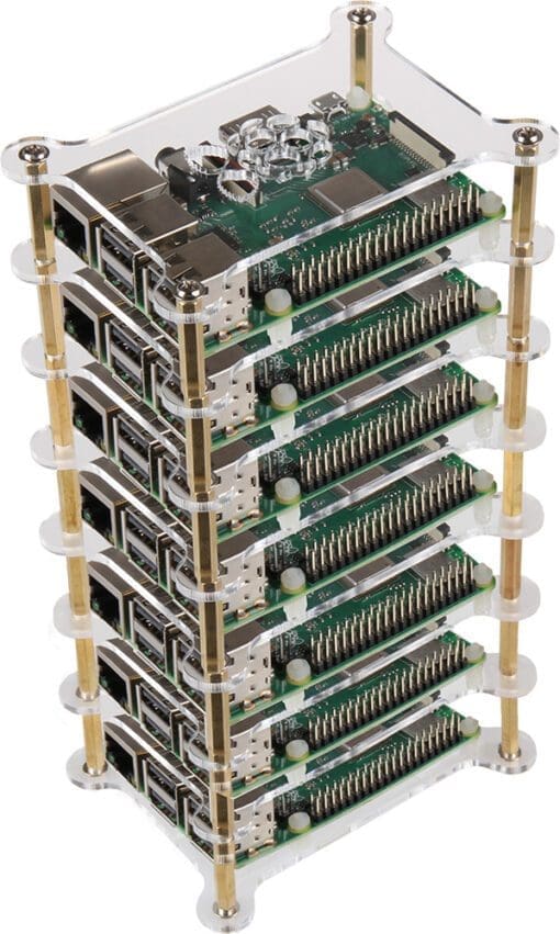 Raspberry Pi Tower-Gehäuse Acryl für 7 Raspberrys