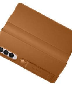 Samsung Leather Flip Cover für Galaxy Z Fold3, Camel