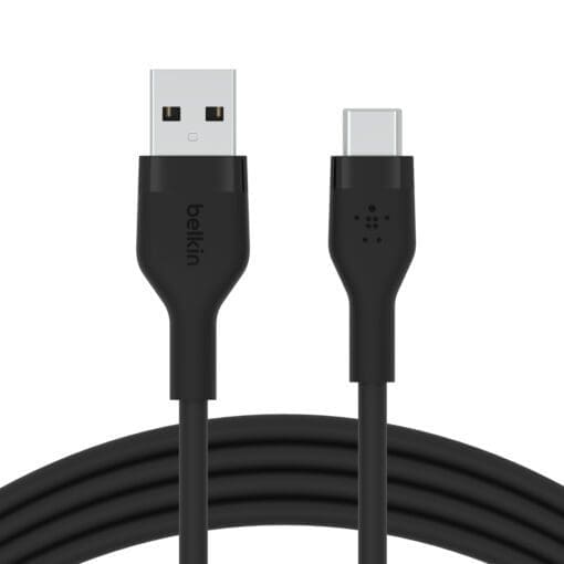 Belkin Flex USB-A/USB-C Silikon-Kabel, 1m, schwarz