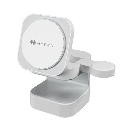 Hyperjuice Qi2 3-in-1 Magnetic Charging Stand, White