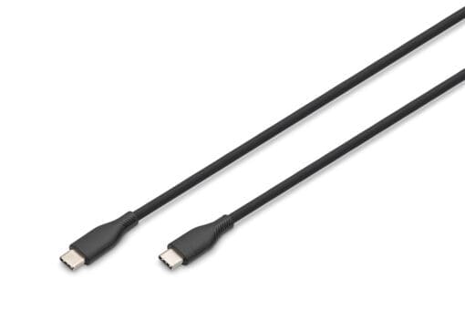 DIGITUS USB-C Silikon Anschlusskabel, 1m, schwarz