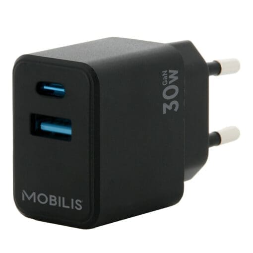 Mobilis Wall Charger - 30W - 1 USB A + 1 USB C - GaN