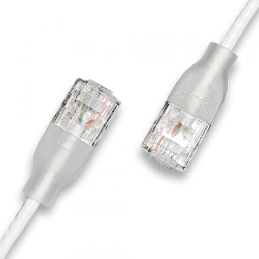 wantecWire eGlow Slim UTP Patchkabel CAT6a, weiss, L 0,50 m