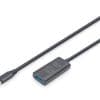 Die Digitus USB 3.2 Gen1 Aktiv-Verlängerung verlängert die Kabellänge eines USB 3.2 - Gerätes um 10m und gewährleistet über die gesamte Länge eine schnelle Datentransferrate von 5 Gbit/s. Die aktive USB 3.2 Gen1 Kabelverlängerung von Digitus erweitert die Reichweite Ihrer USB-Geräte um 10 Meter und ermöglicht dabei weiterhin schnelle Datenübertragungen bis zu 5 Gbit/s. Für Ihre Geräte wie Speichersticks, Tablets oder Smartphones – auch über größere Distanzen ohne Geschwindigkeitsverlust geeignet. Dieses Kabel ist ideal geeignet für Konferenz-/Meetingräume, wenn Sie Ihre Webcam verbinden wollen oder wenn Sie ein USB-Gerät in größerer Entfernung anschließen müssen, wie beispielsweise einen Multifunktionshub mit verschiedenen Schnittstellen, oder Geräte, die nur schwer erreichbar sind. Schließen Sie dazu per einfachem Plug-and-Play Ihr Notebook/PC mit USB-C - Anschluss an das Kabel ihres Endgerätes an. Nie wieder Verbindungsprobleme bei längeren USB-Kabelverbindungen!