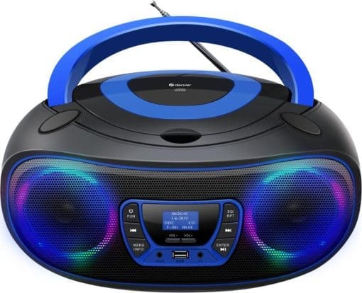 Denver DAB+ Boombox Mit DAB+/FM-Radio, Bluetooth-Funktion,blue