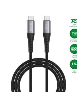 4smarts USB-C Kabel PrimeCord 60W 1,5m, schwarz