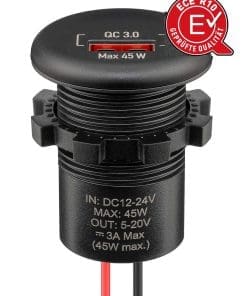 USB-A Einbaucharger, offene Kabelenden, max.<br>45 W, 150 mm