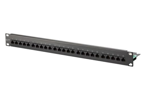 UAE 50x8(4) Cat.3 Patchfeld, Stahlblech schwarz