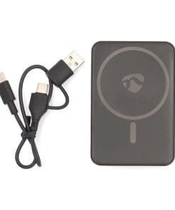 NEDIS Powerbank 5000mAh für kabelloses Laden, schwarz