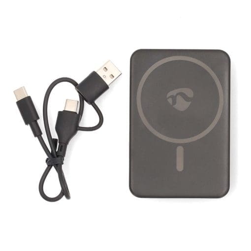 NEDIS Powerbank 5000mAh für kabelloses Laden, schwarz
