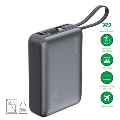4smarts Powerbank Enterprise Compact 20000mAh 45W, spacegrau