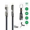 4smarts USB-C Kabel ComboCord Flat 240W, 1,5m + Keyring Kabel