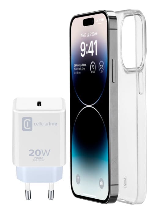 Cellularline Starter Kit Charger+Case f. iPhone 14 Pro Max