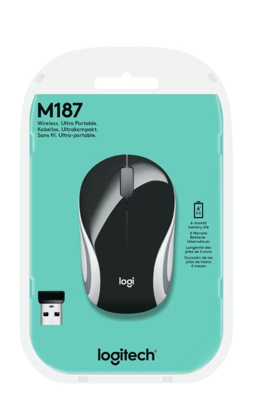 Logitech Wireless Mini Maus M187 black – Bild 7