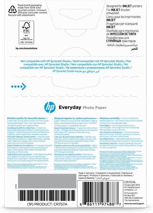 HP Everyday-Fotopapier, glänzend - 100 Blatt/10 x 15 cm – Bild 3