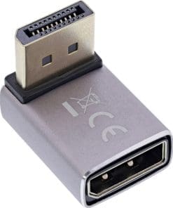 InLine® DisplayPort 1.4 Adapter, DisplayPort Stecker / Buchse, 90° oben, 8K UHD