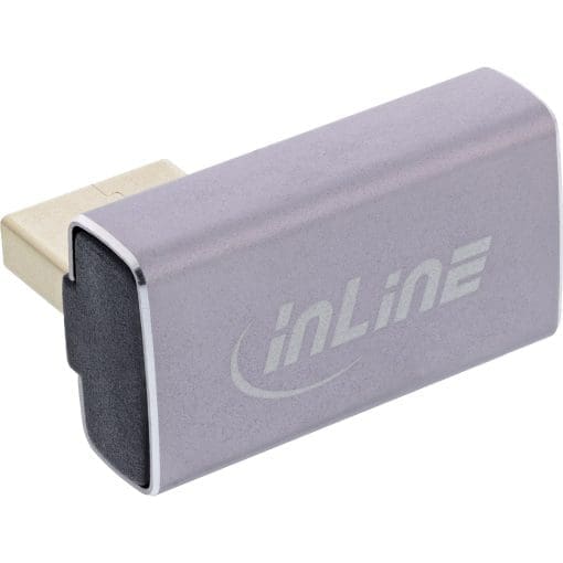 InLine® DisplayPort 1.4 Adapter, DisplayPort St/ Bu, 90° vertikal links, 8K UHD – Bild 2