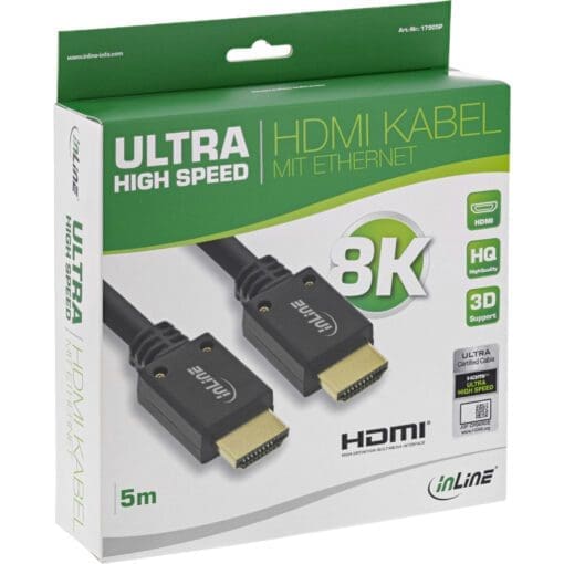 InLine® HDMI Kabel, Ultra High Speed HDMI Kabel, 8K4K, Stecker / Stecker, 5m – Bild 2