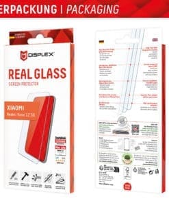 Real Glass (2D) mit EASY-ON Eco-MontagerahmenGlas- und KantenhärteDas Displex Panzerglas hat einen Härtegrad von 10H und ist damit nicht nur kratz-, bruch-, und stoßfester als vergleichbare Markenprodukte, sondern übertrifft sogar hochwertiges Saphirglas (9H), das bei Luxusuhren eingesetzt wird. Die Kanten, die bruch- und stoßanfälligste Zone des Smartphones und Schutzglases, sind spezialgehärtet, durch eine mehrfache Polierung abgerundet und mit einer Schock-absorbierenden Kante (bei Full Cover Schutzgläsern) veredelt. Durch dieses aufwendige Produktionsverfahren wird das Schutzglas extrem widerstandsfähig gegen Schläge, Stöße und Bruch und ist zugleich besonders angenehm bei der Nutzung.HüllenfreundlichDas Displex Schutzglas wird bis auf 5/100 mm genau auf die Smartphone Konturen gefertigt und passt somit perfekt auf Ihr Smartphone. Außerdem ist die Schutzfolie ultradünn. Somit lassen sich alle handelsüblichen Schutzhüllen & Cases mit der Panzerglasfolie benutzen. Durch einen kombinierten Schutz aus Displex Tempered Glass und Ihrer Lieblingshülle wird Ihr Smartphone rundum optimal geschützt.Anti FingerprintDie oberste Schicht der 4-Layer Technology besteht aus einem High-Tech Plasma Coating. Die hydrophobe Anti-Fingerprint-Beschichtung ist fett- und schmutzabweisend, extrem langanhaltend und gewährleistet optimalen Touch und Scrollen. Durch diese Technologie sieht Ihr Display nicht nur schöner aus, sondern bleibt auch länger sauber und muss somit seltener gereinigt werden. Hinweis: der Displex Screen Protector unterstützt auch den 3D/ Haptic Touch (Apple) und die Fingerprint-Sensoren aller Smartphone Hersteller.SplitterschutzDer im Real Glass integrierte High-Tech Splitterschutz von Displex gewährleistet absolute Sicherheit, auch beim Bruch des Panzerglases. Durch das Verbundmaterial der zweiten Schicht im Schutzglas splittert dieses nicht und garantiert somit eine absolut sichere Verwendung. Und wenn es doch zum Ernstfall kommen sollte und das Schutzglas einen Sc