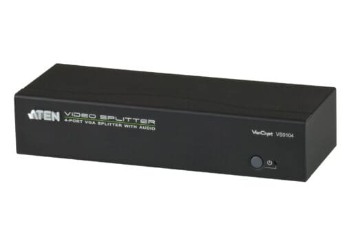 ATEN VS0104 Video-Splitter VGA/Audio 4-Port-Verteiler 450 MHz, schwarz