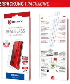 <p><strong>Displex Panzerglas</strong> – mehrfacher Testsieger mit 10H-Härte, Splitterschutz und Anti-Fingerprint-Beschichtung. Perfekte Passform, hüllenfreundlich und blasenfreie Montage dank EASY-ON® Eco-Rahmen. Lieferung inkl. Reinigungstools.</p>
