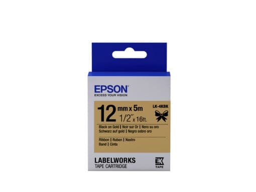 Epson Gift Tape - Satinband Gold / Schrift Schwarz 12mm