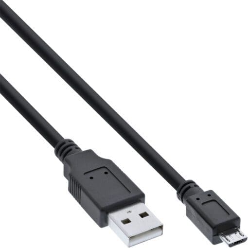 InLine® Micro-USB 2.0 Kabel, USB-A Stecker an Micro-B Stecker, schwarz, 1m, schwarz