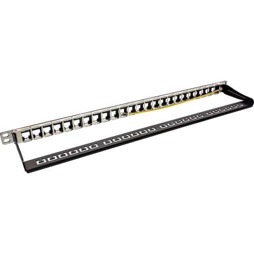 InLine® Patchfeld Cat.6A 24-fach, Keystone Snap-In Leerblech Patchpanel, 48,26cm (19"), 0,5HE – Bild 2