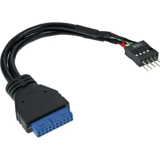 InLine® USB 3.0 zu 2.0 Adapterkabel intern, USB 3.0 auf USB 2.0 Pfostenanschluss, 0,15m, schwarz