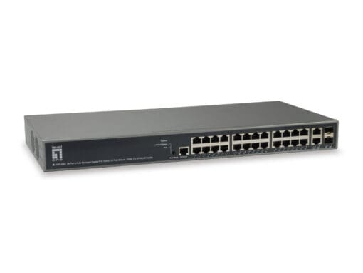 LevelOne 26-Port L3 Manag.GiB Switch 24 PoE 370W, 2 SFP/RJ45