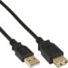 InLine® USB 2.0 Verlängerung, Stecker / Buchse, Typ A, schwarz, Kontakte gold, 5m