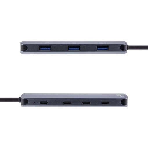 InLine® USB 3.2 Gen.2 Hub, 4x USB-C + 3x USB-A, PD 100W, Aluminium, grau – Bild 3