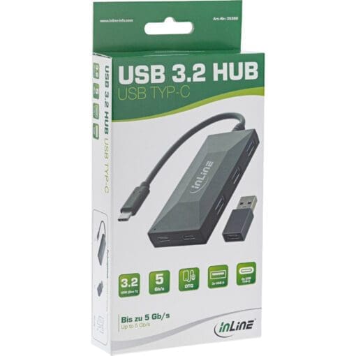 InLine® USB 3.2 Gen.1 OTG Hub, USB Typ-C zu 2 Port Typ-C und 3 Port Typ-A, ohne Netzteil – Bild 8