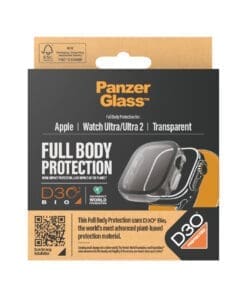 Der Panzerglass-Full Body Displayschutz für die Apple Watch überzeugt durch seine kristallklare Abdeckung des gesamten Uhren-Displays, ohne die Berührungsempfindlichkeit der Smartwatch zu beeinträchtigen. Das Glas ist stoß- und wasserfest und mit einer oleophoben Schicht versehen, die nicht nur antibakteriell ist, sondern auch Fingerabdrücke verhindert sowie Staub, Schmutz und Feuchtigkeit absorbiert.
