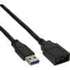 InLine® USB 3.0 Kabel, A Stecker / Buchse, schwarz, 1,5m