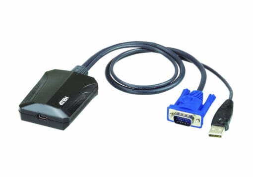 ATEN CV211 Konsolenadapter für Laptop, USB, VGA, schwarz