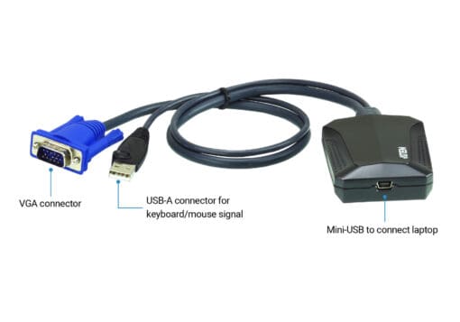 ATEN CV211 Konsolenadapter für Laptop, USB, VGA, schwarz – Bild 5