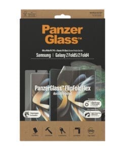 Schützen Sie Ihr Samsung Galaxy Z Fold4 mit PanzerGlass™. PanzerGlass™ für Samsung Galaxy Z Fold4 schützt die gesamte Bildschirmoberfläche vor Kratzern. Der Displayschutz besteht aus ultradünnem und flexiblem TPU-Material und ist auf Haltbarkeit geprüft, sodass Sie das Smartphone problemlos immer und immer wieder aus- und zuklappen können. PanzerGlass™ gewährleistet die volle Funktionalität Ihres Samsung-Handys mit 100% Touch-Funktionalität und das ausgewählte Material sorgt für eine vollkommen glatte Oberfläche auf dem Bildschirm. PanzerGlass™ haftet mit Hilfe von Silikon, was zu einer einfachen und schnellen Anbringung beiträgt.