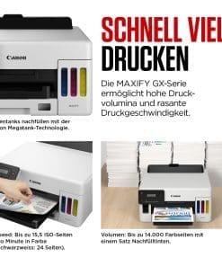 Canon MAXIFY GX6050 MegaTank, Tintenstrahl, Farbdruck, 600 x 1200 DPI, A4, Direktdruck, Schwarz, Gelb
