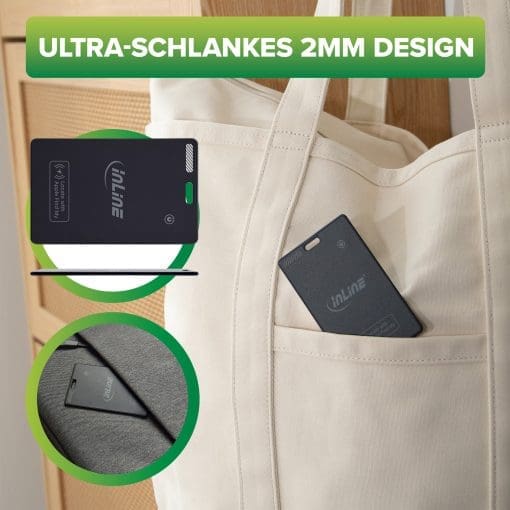 InLine® Wallet Finder, smarte Karte für die Geldbörse, Qi-Aufladung,100mAh, IPX5 – Bild 6