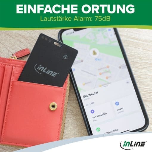 InLine® Wallet Finder, smarte Karte für die Geldbörse, Qi-Aufladung,100mAh, IPX5 – Bild 7