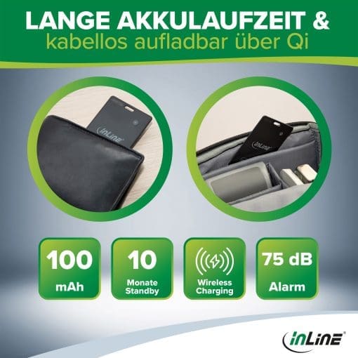 InLine® Wallet Finder, smarte Karte für die Geldbörse, Qi-Aufladung,100mAh, IPX5 – Bild 9